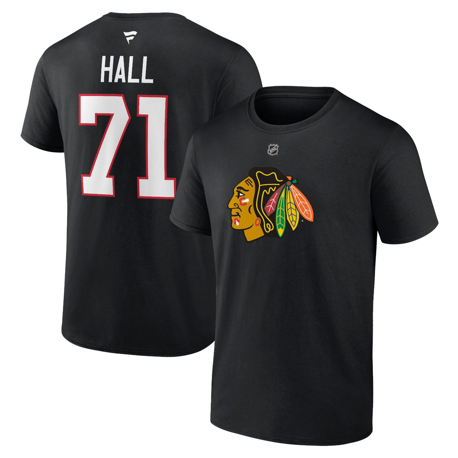 Fanatics Taylor Hall Chicago hawks Authentic Stack Name  Number T-Shirt                                                          - view number 1