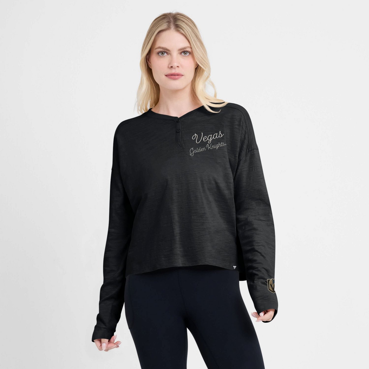 Fanatics Vegas Golden Knights Oversized All Out Effort Long Sleeve Henley T-Shirt - view number 4