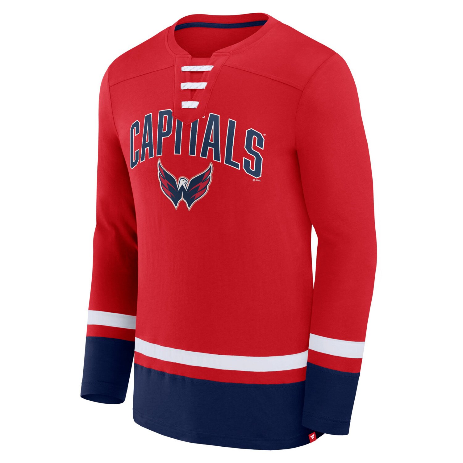 Fanatics Washington Capitals Back Pass Lace-Up Long Sleeve T-Shirt
