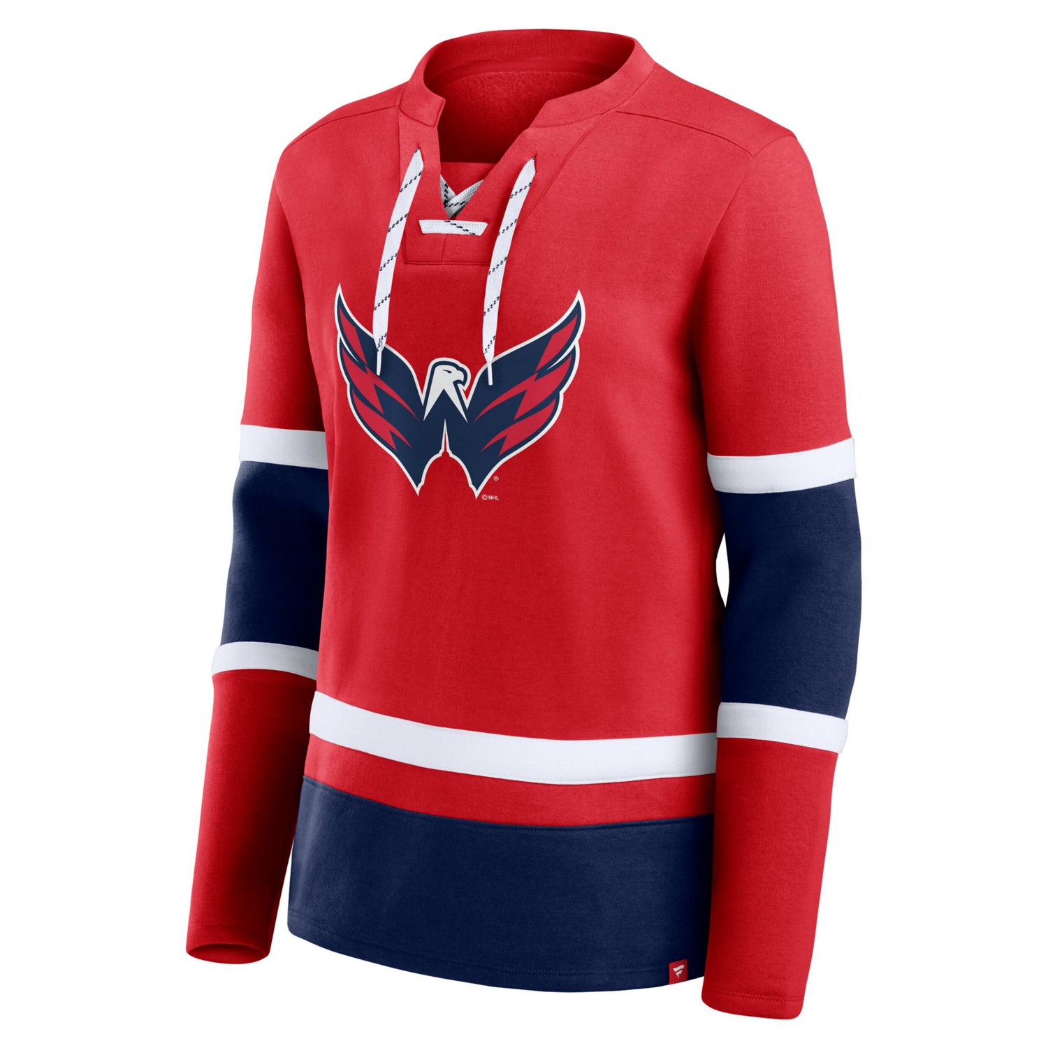 Fanatics Washington Capitals Prime Time Lace-Up Long Sleeve T-Shirt