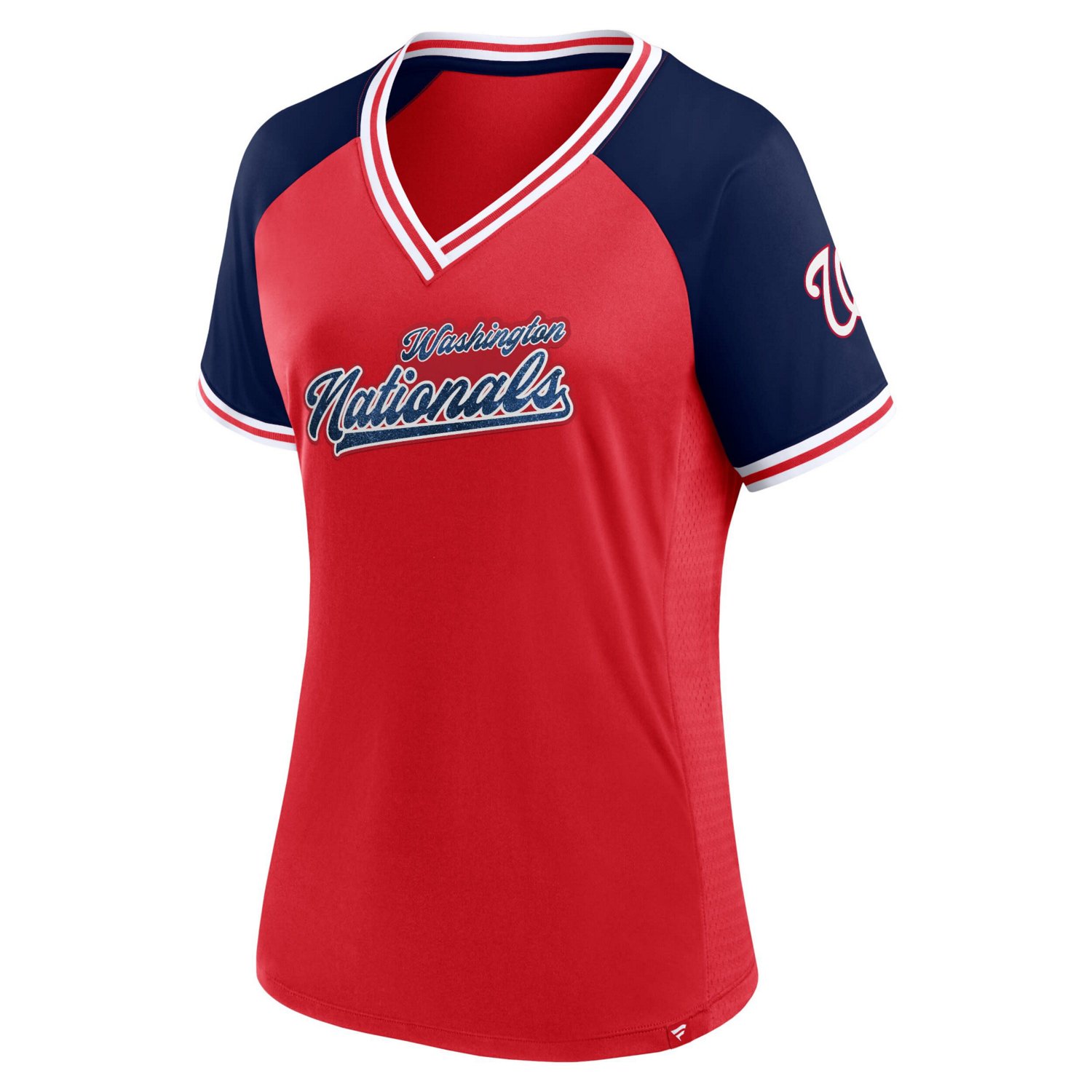 Fanatics Washington Nationals Glitz  Glam League Diva Raglan V-Neck T-Shirt - view number 2