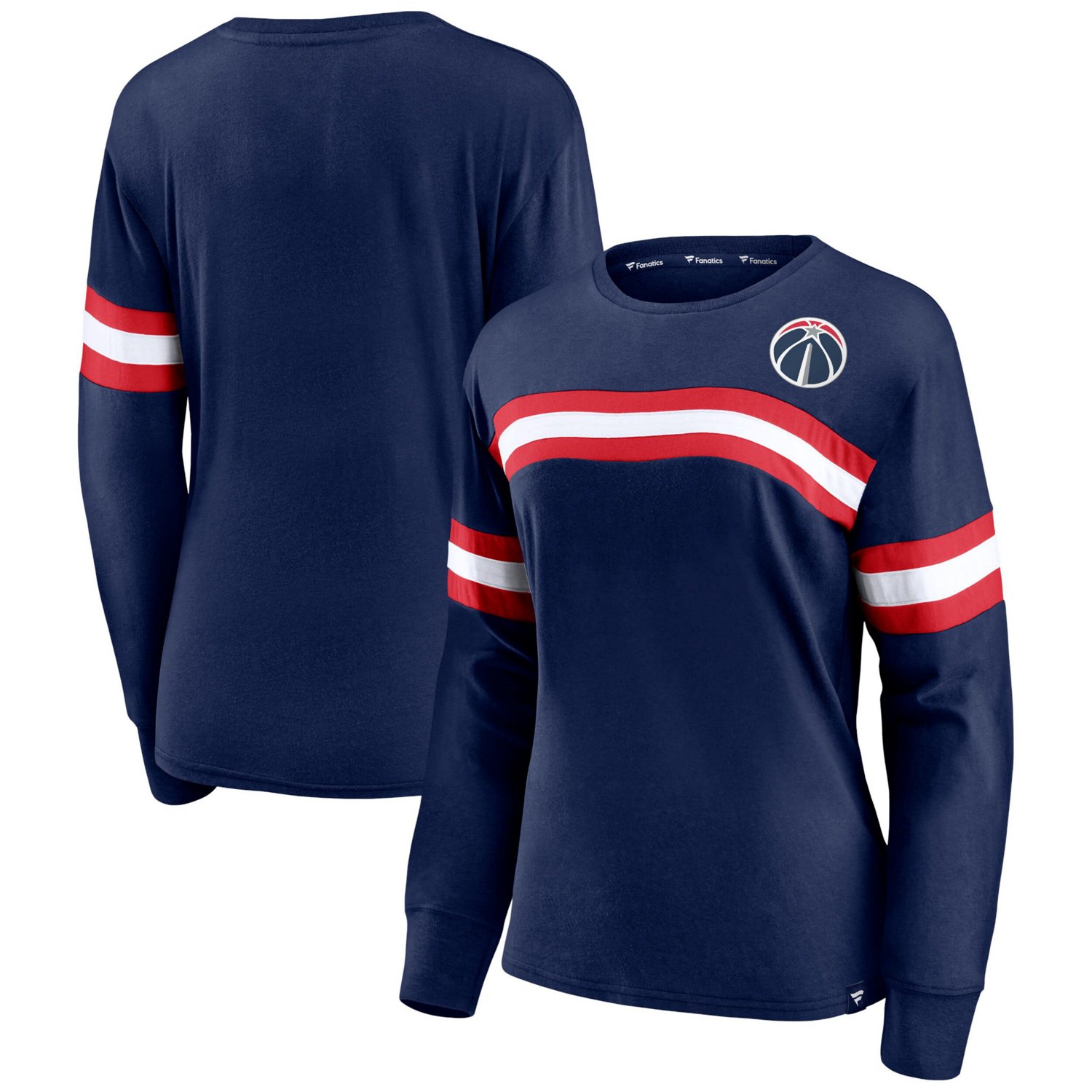 Fanatics Washington Wizards Block Party Chest Logo Striped Long Sleeve T-Shirt - view number 1