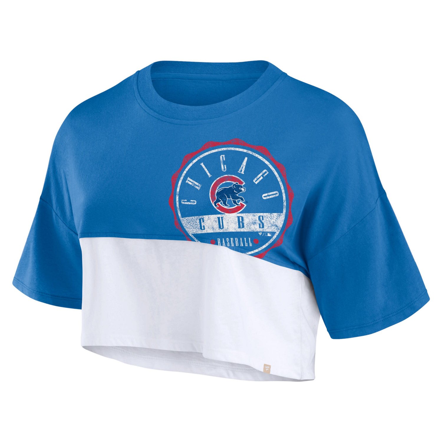 Fanatics White Chicago Cubs Color Split Boxy Cropped T-Shirt - view number 2