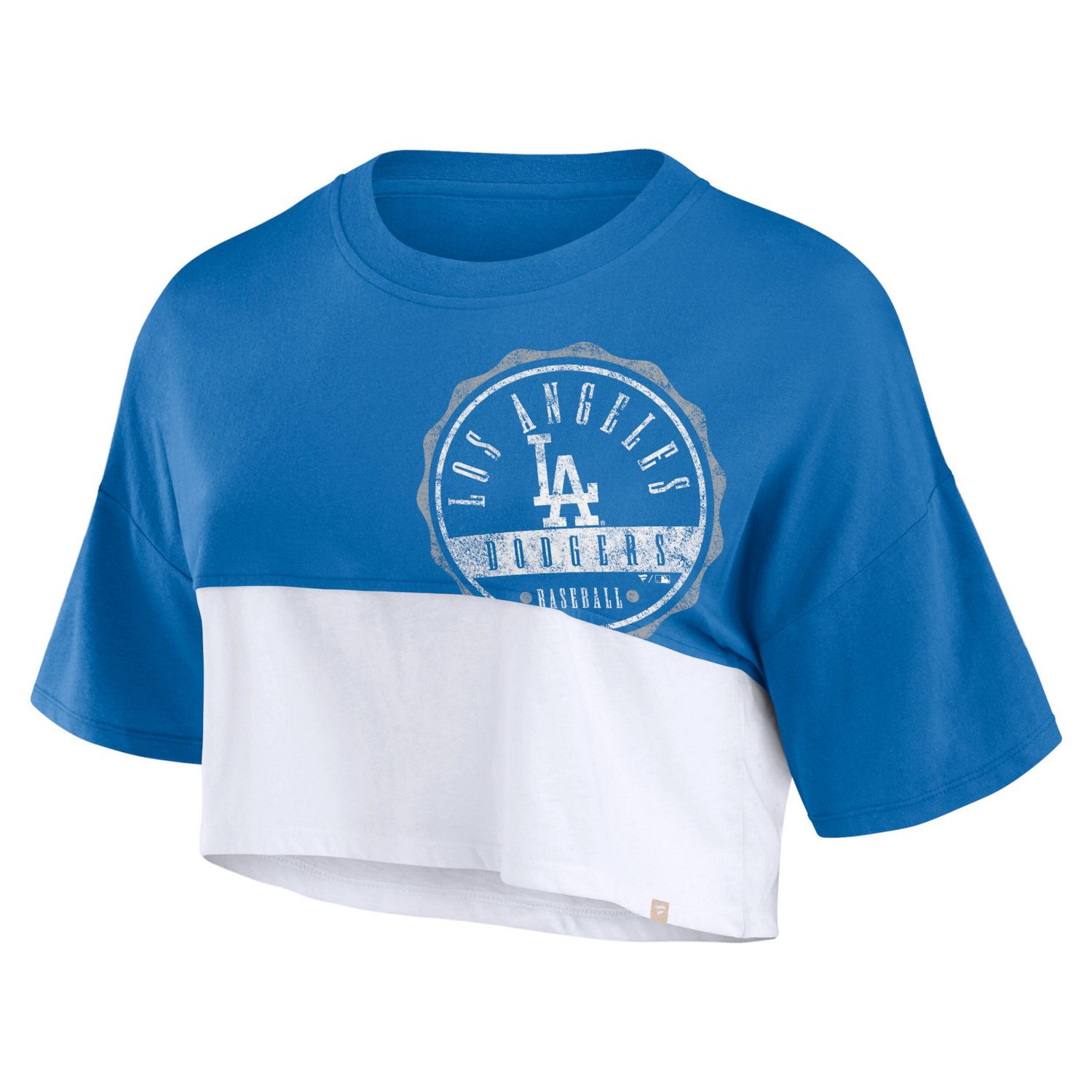 Fanatics White Los Angeles Dodgers Color Split Boxy Cropped T-Shirt - view number 2