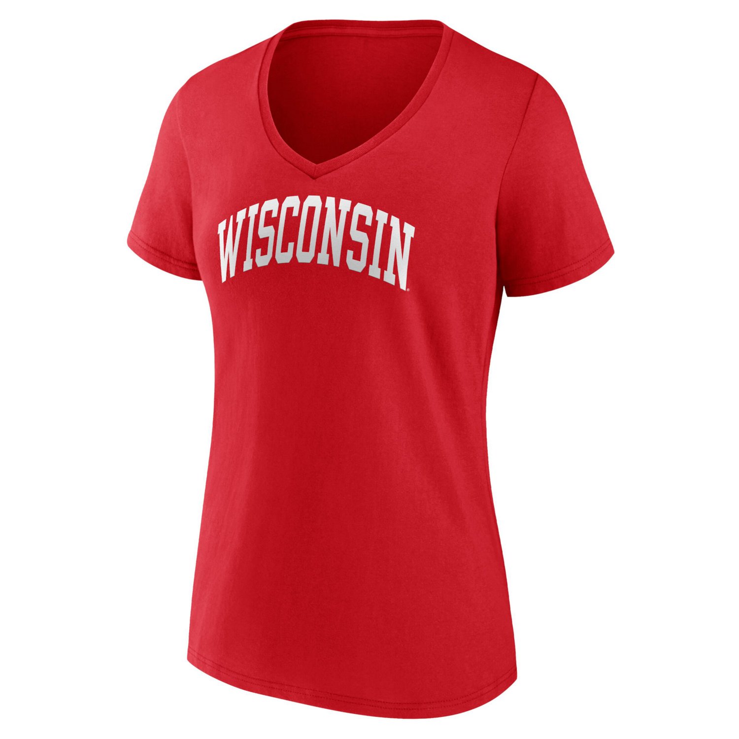 Fanatics Wisconsin Badgers Basic Arch V-Neck T-Shirt                                                                             - view number 2