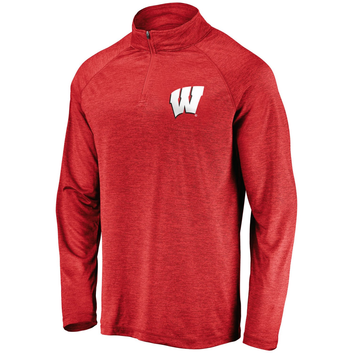 Fanatics Wisconsin Badgers Lightweight Striated Raglan Quarter-Zip Top - view number 2