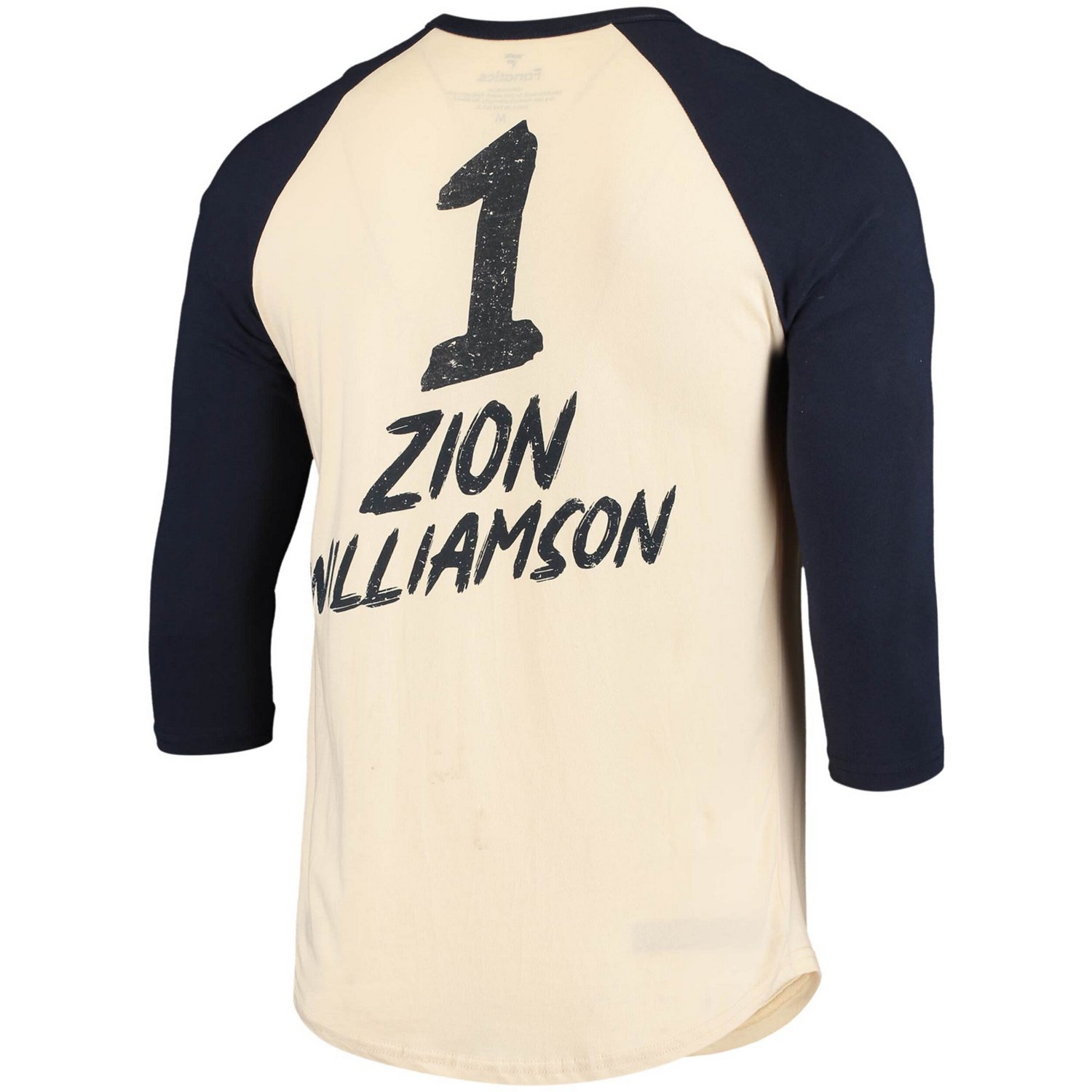 Fanatics Zion Williamson /Navy New Orleans Pelicans Raglan 3/4 Sleeve T-Shirt