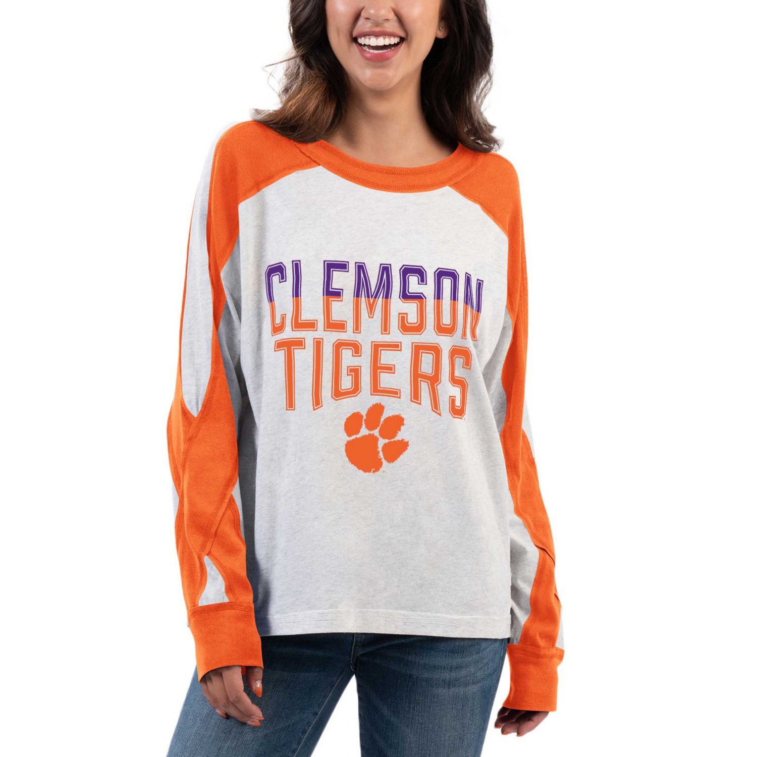 G-III 4Her by Carl Banks / Clemson Tigers Smash Oversized Long Sleeve T-Shirt - view number 1
