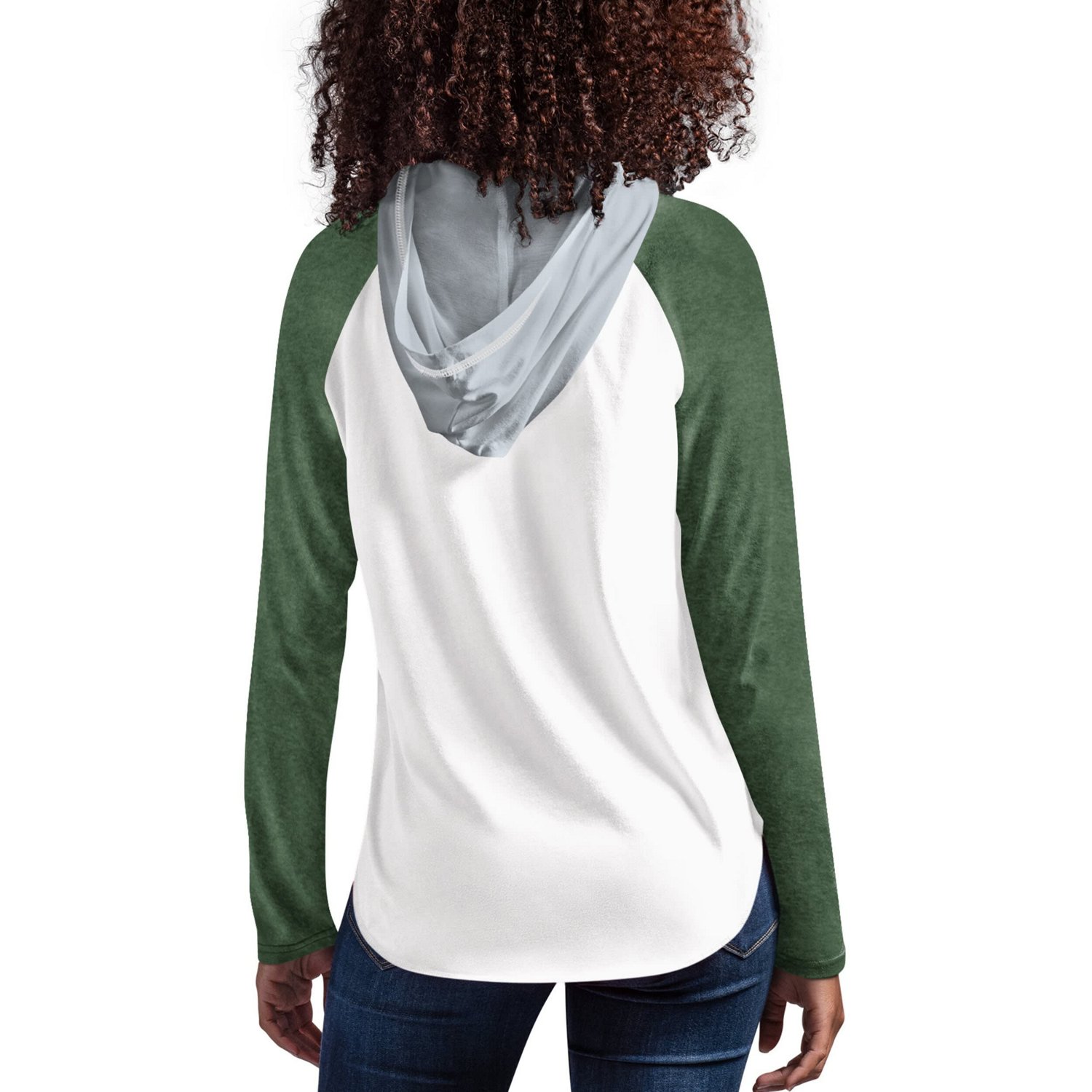 G-III 4Her by Carl Banks /Green Michigan State Spartans From the Sideline Raglan Long Sleeve Hoodie T-Shirt - view number 2
