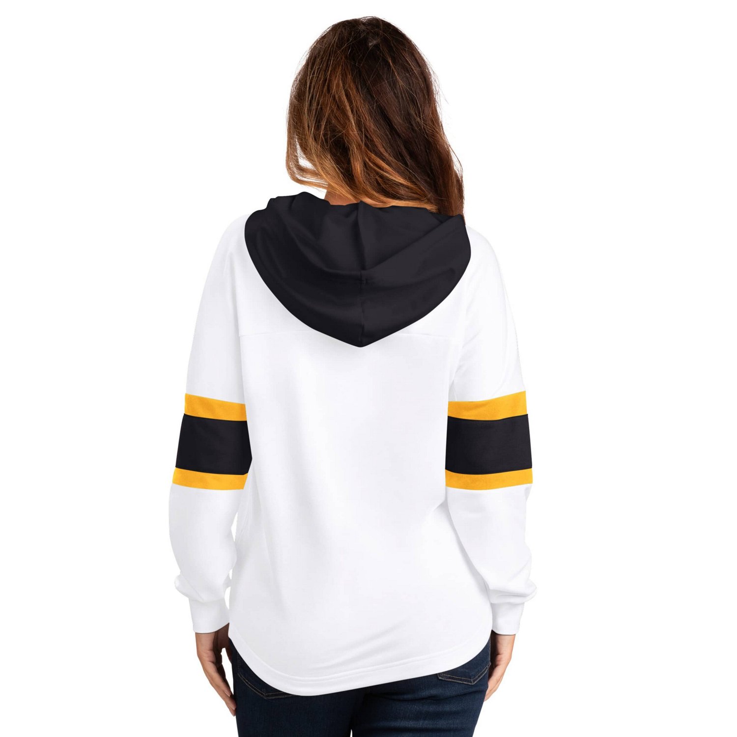 G-III 4Her by Carl Banks Boston Bruins Goal Zone Long Sleeve Lace-Up Hoodie T-Shirt - view number 2
