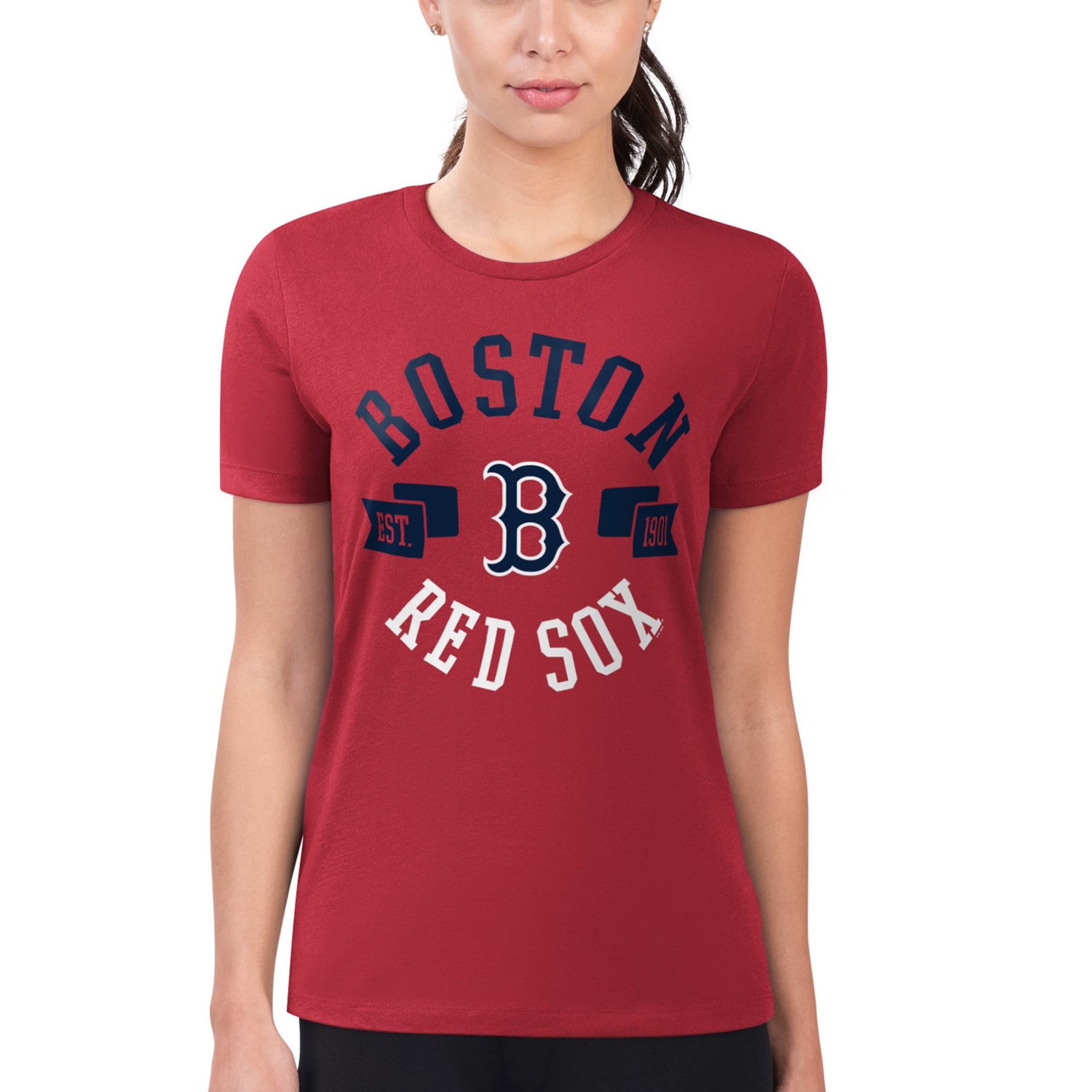G-III 4Her by Carl Banks Boston Sox Super-Slim Fit Lightweight City Graphic T-Shirt - view number 4
