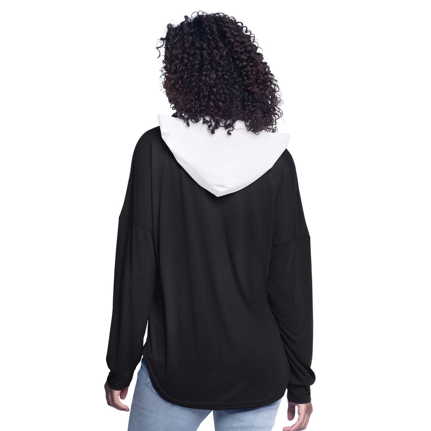 G-III 4Her by Carl Banks Brooklyn Nets Bench Player Oversized Long Sleeve Hooded Top - view number 2