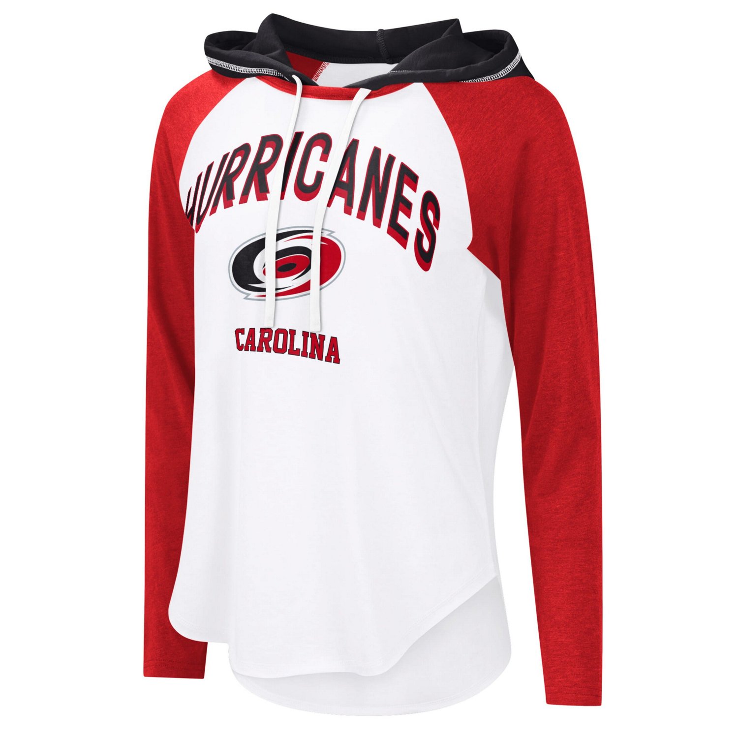 G-III 4Her by Carl Banks Carolina Hurricanes VIP Raglan Long Sleeve Hoodie T-Shirt - view number 2