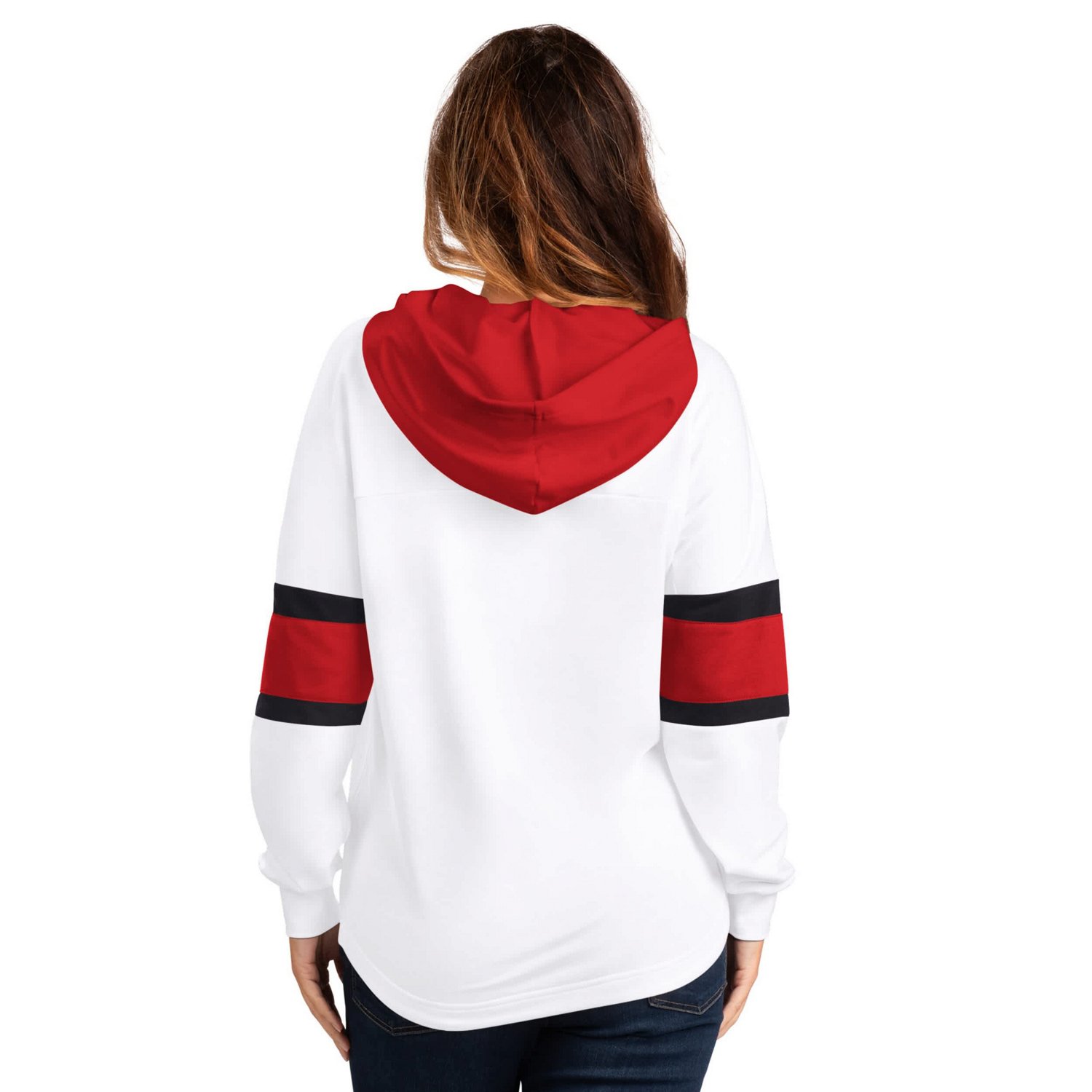 G-III 4Her by Carl Banks Chicago Blackhawks Goal Zone Long Sleeve Lace-Up Hoodie T-Shirt - view number 2