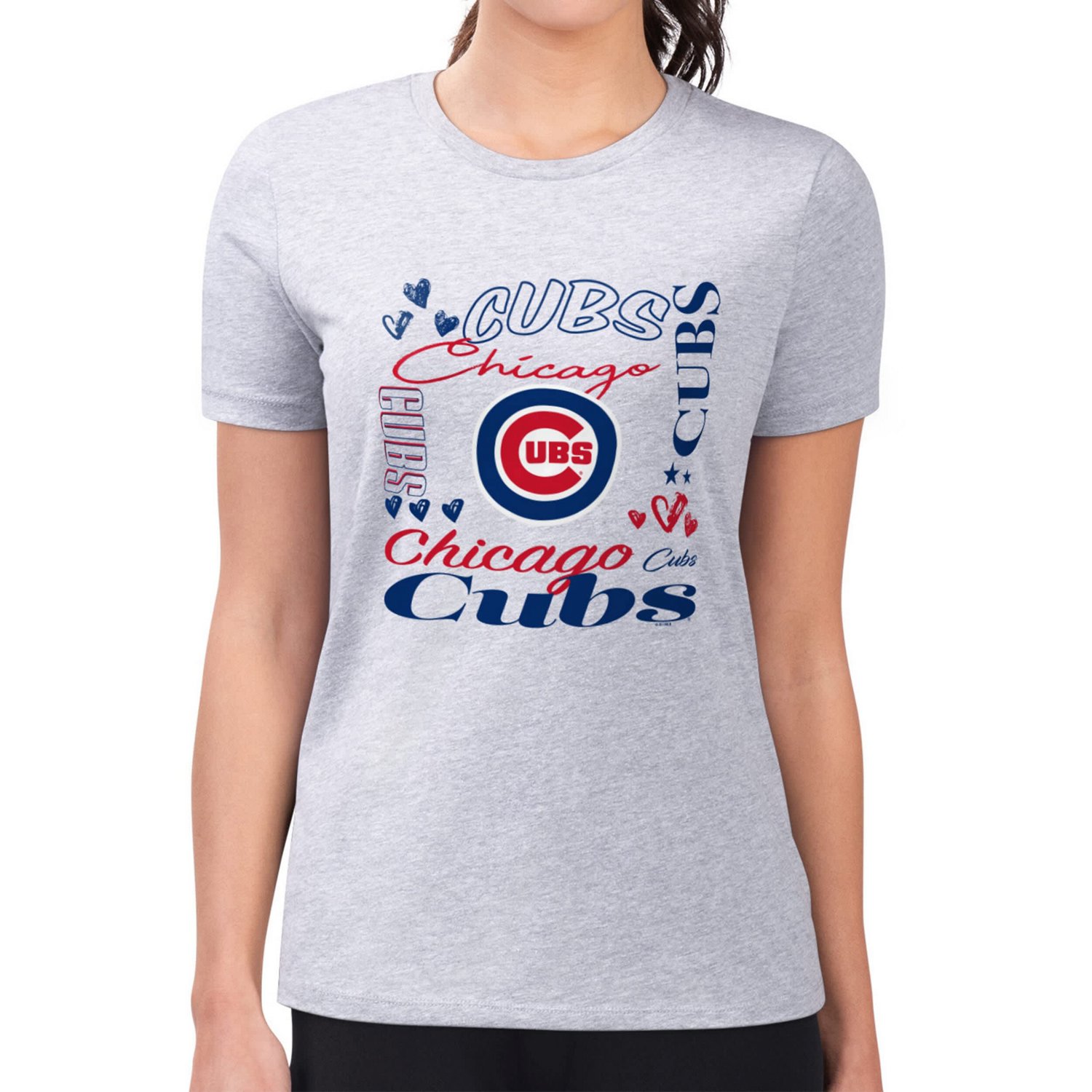 G-III 4Her by Carl Banks Chicago Cubs Super-Slim Fit Lightweight Collage Team Graphic Crew Neck T-Shirt - view number 4