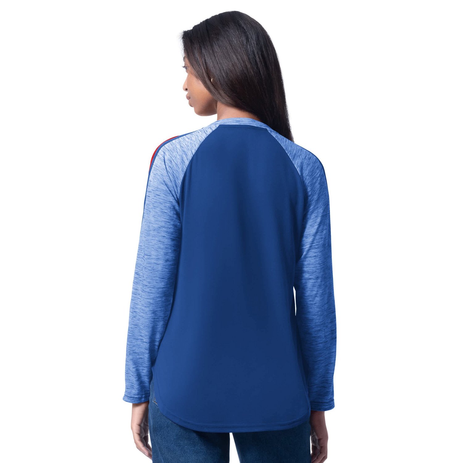 G-III 4Her by Carl Banks Chicago Cubs Top Dog Raglan Long Sleeve V-Neck T-Shirt - view number 2