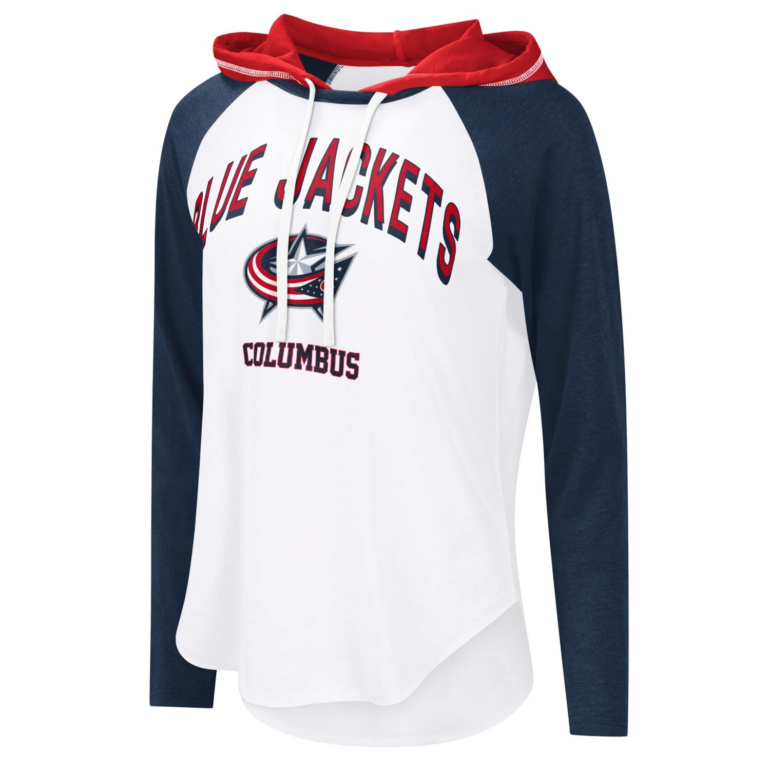 G-III 4Her by Carl Banks Columbus Blue Jackets VIP Raglan Long Sleeve Hoodie T-Shirt - view number 2