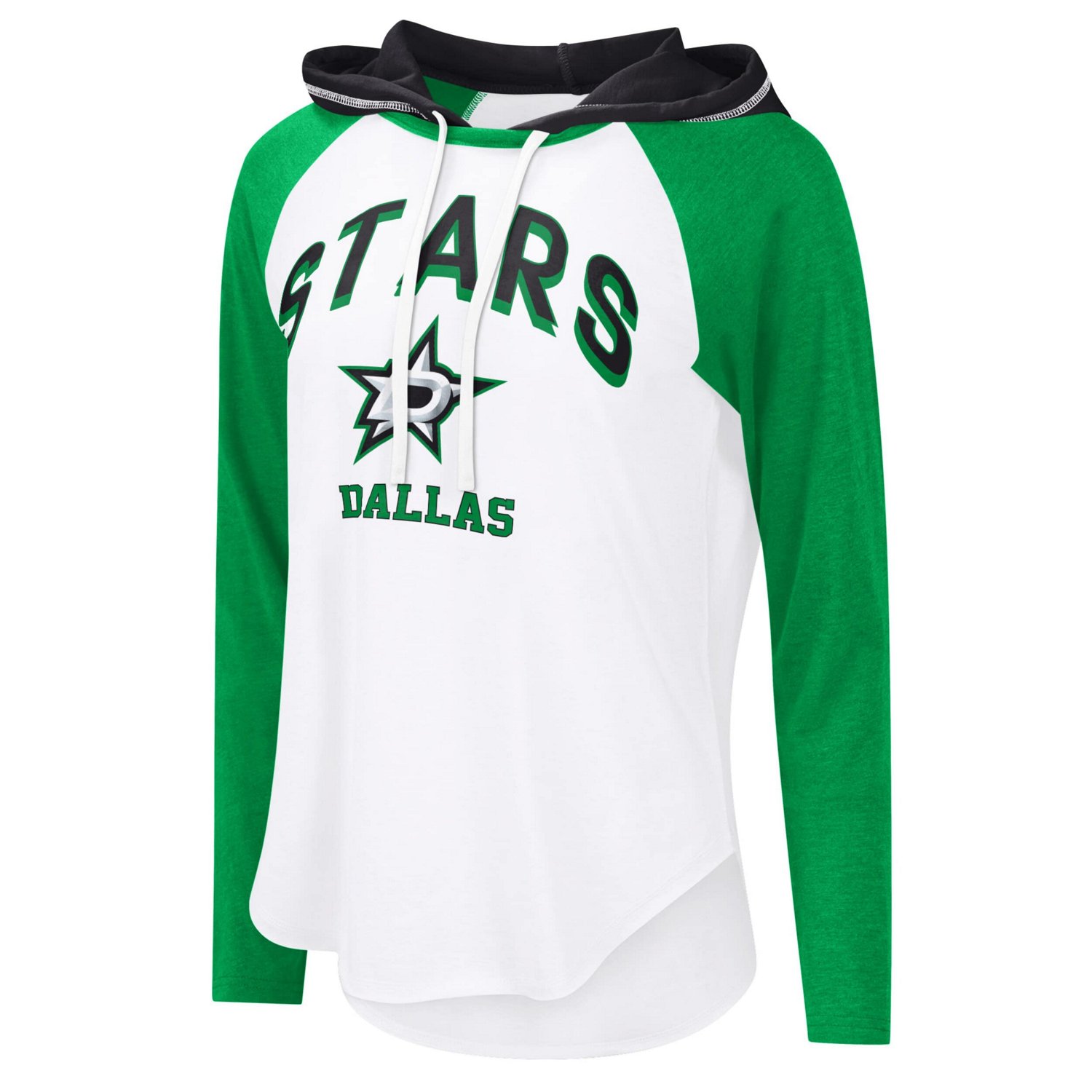 G-III 4Her by Carl Banks Dallas Stars VIP Raglan Long Sleeve Hoodie T-Shirt - view number 2