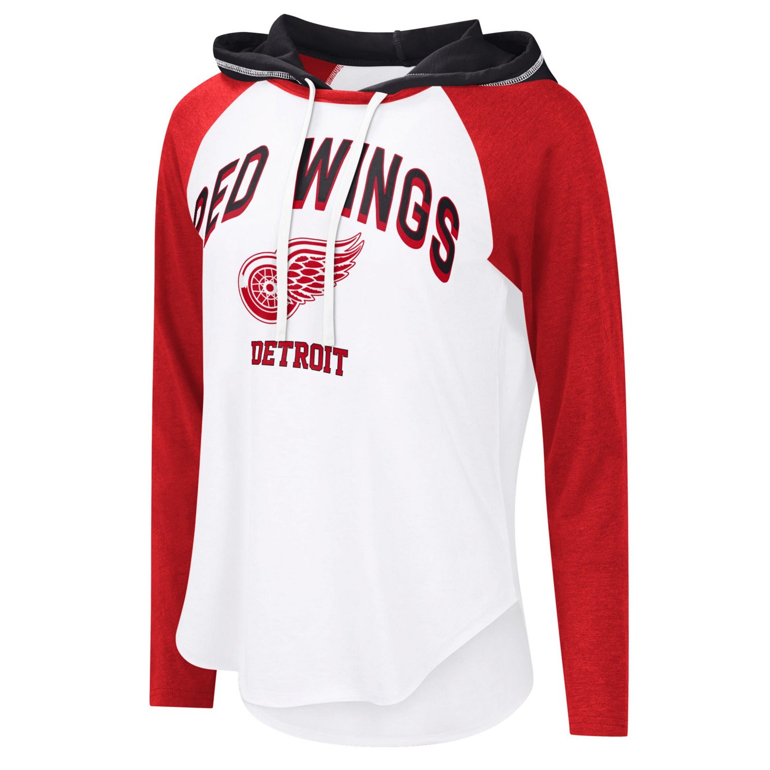 G-III 4Her by Carl Banks Detroit Red Wings VIP Raglan Long Sleeve Hoodie T-Shirt                                                 - view number 2