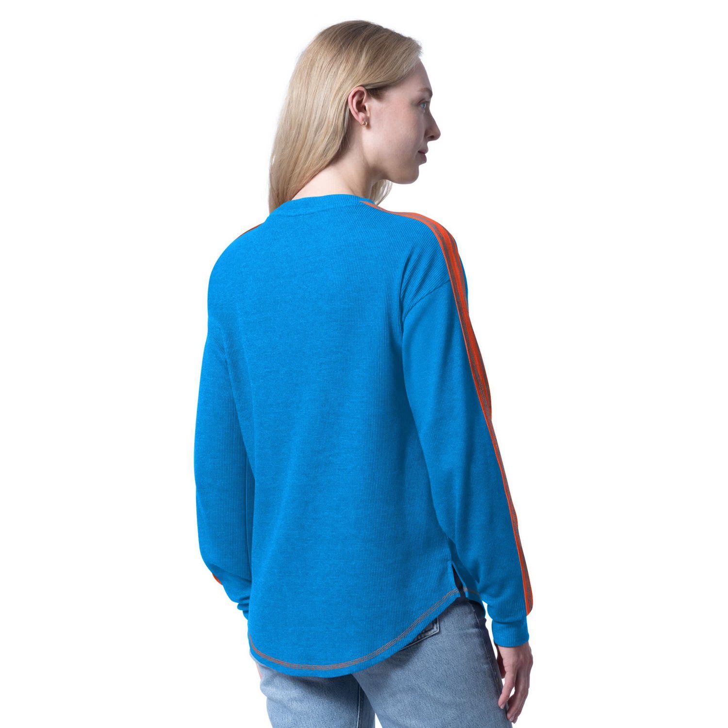 G-III 4Her by Carl Banks Heather Oklahoma City Thunder Advantage Tri-Blend Long Sleeve T-Shirt - view number 2