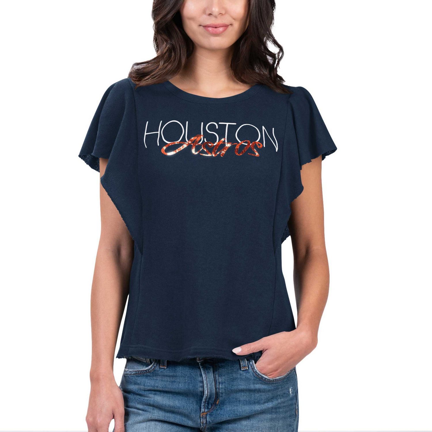 G-III 4Her by Carl Banks Houston Astros Crowd Wave T-Shirt - view number 1
