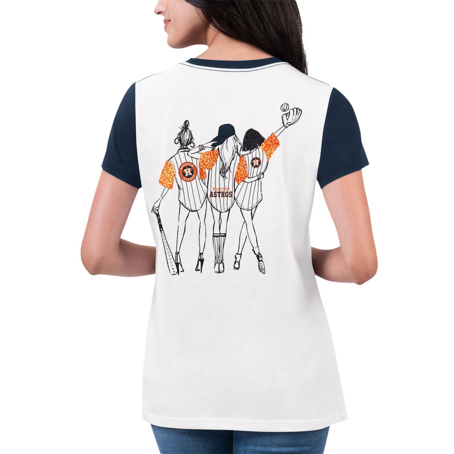 G-III 4Her by Carl Banks Houston Astros Illustration Ringer T-Shirt - view number 2