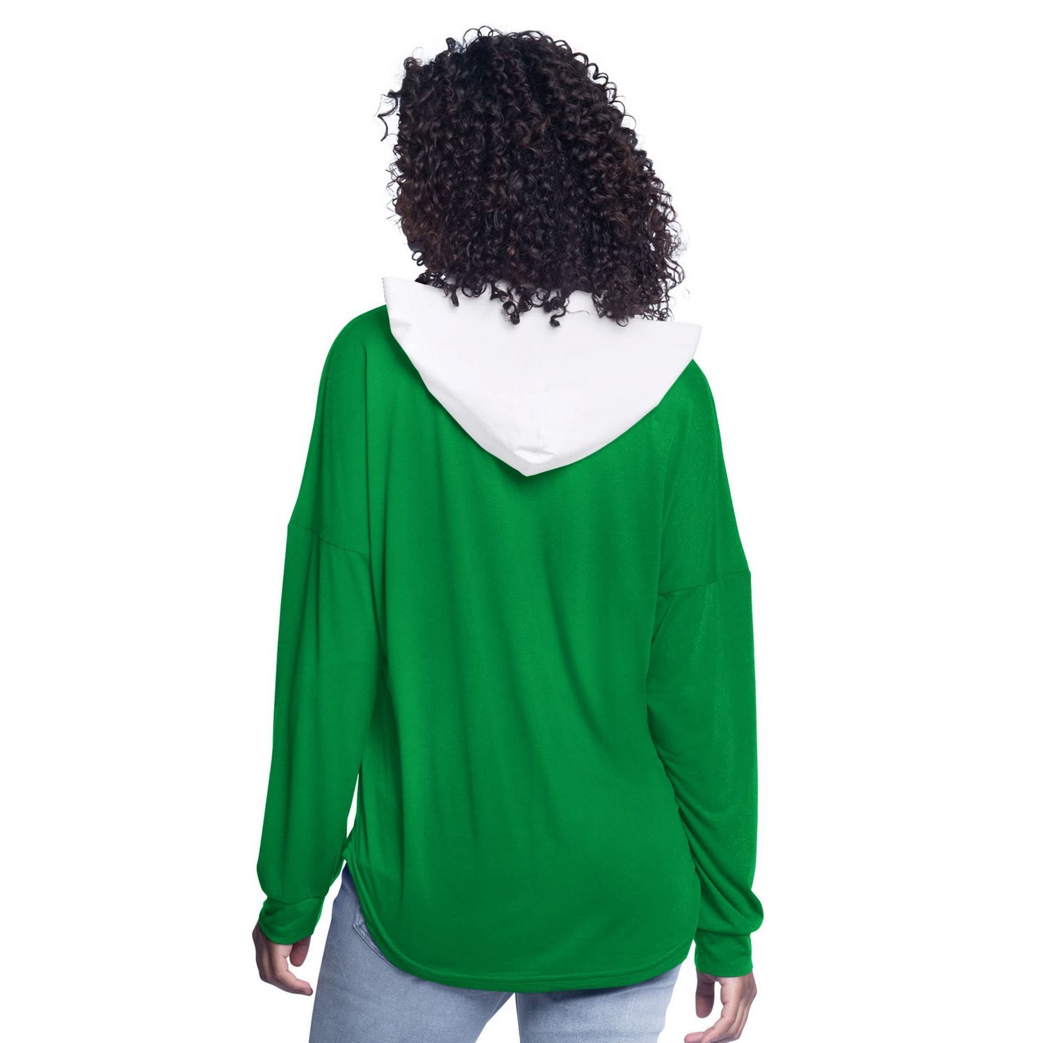 G-III 4Her by Carl Banks Kelly Boston Celtics Bench Player Oversized Long Sleeve Hooded Top - view number 2