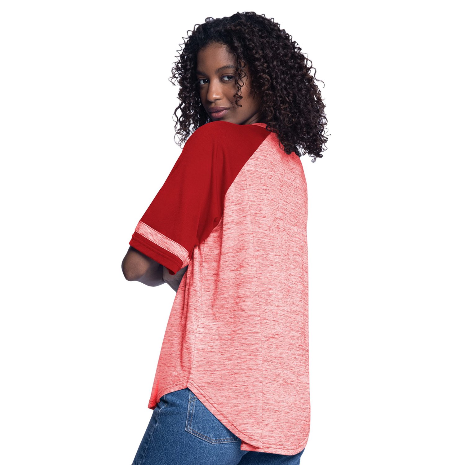 G-III 4Her by Carl Banks Los Angeles Angels Hall of Fame Raglan Oversized Half-Sleeve Top - view number 2