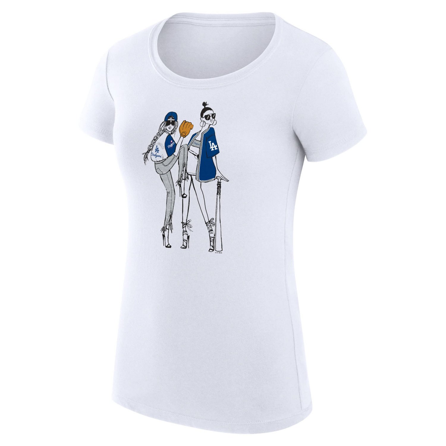G-III 4Her by Carl Banks Los Angeles Dodgers Super-Slim Fit Lightweight Baseball Girls T-Shirt - view number 2