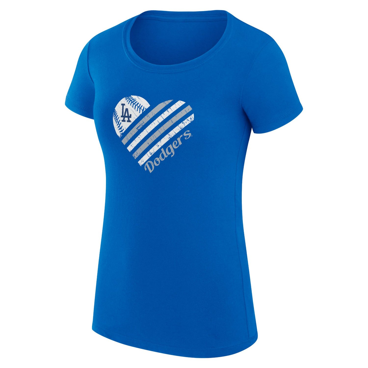 G-III 4Her by Carl Banks Los Angeles Dodgers Super-Slim Fit Lightweight Heart Graphic T-Shirt - view number 2