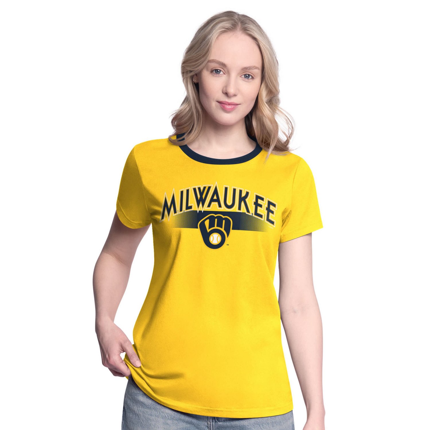 G-III 4Her by Carl Banks Milwaukee Brewers Pitch T-Shirt                                                                        