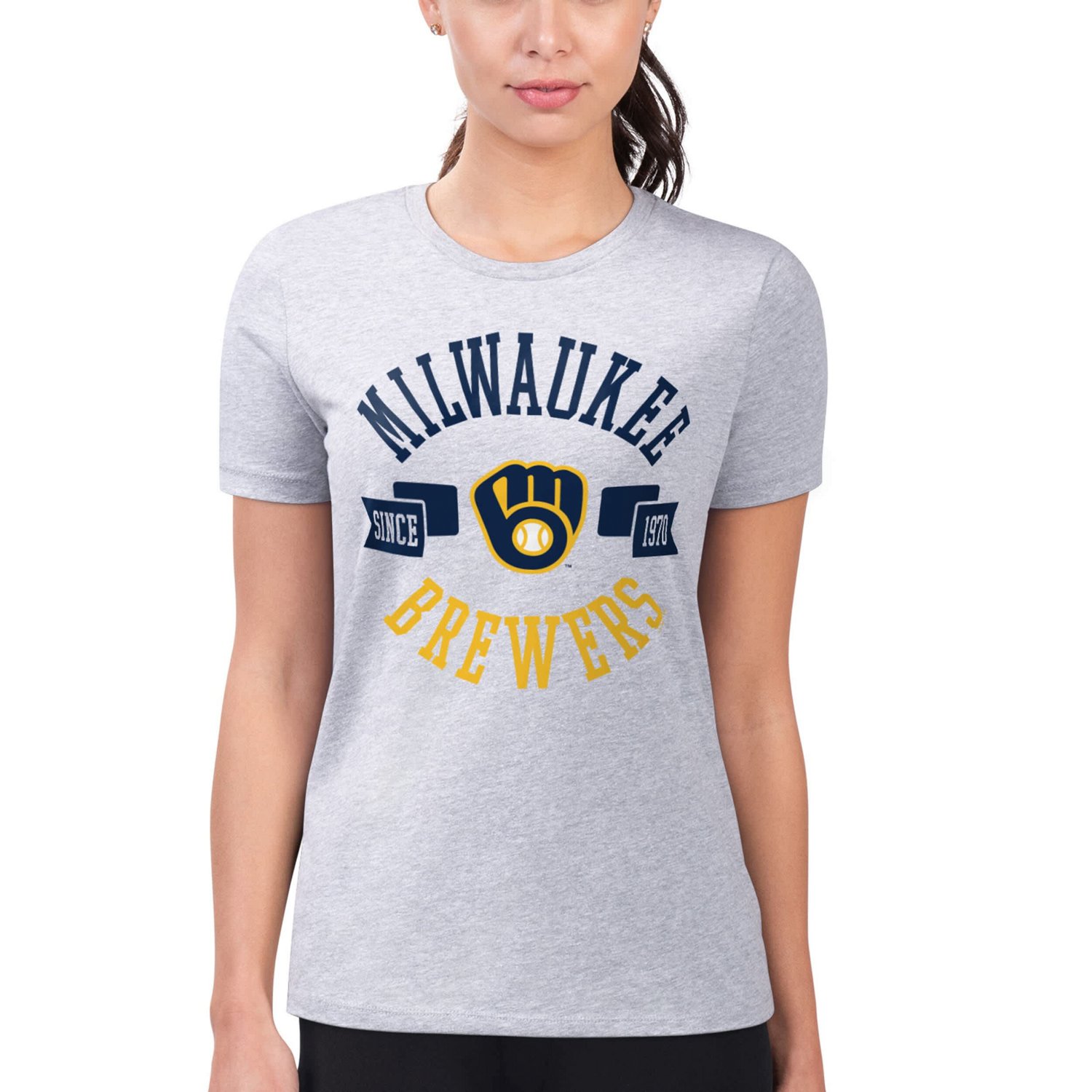 G-III 4Her by Carl Banks Milwaukee Brewers Super-Slim Fit Lightweight City Graphic T-Shirt - view number 4