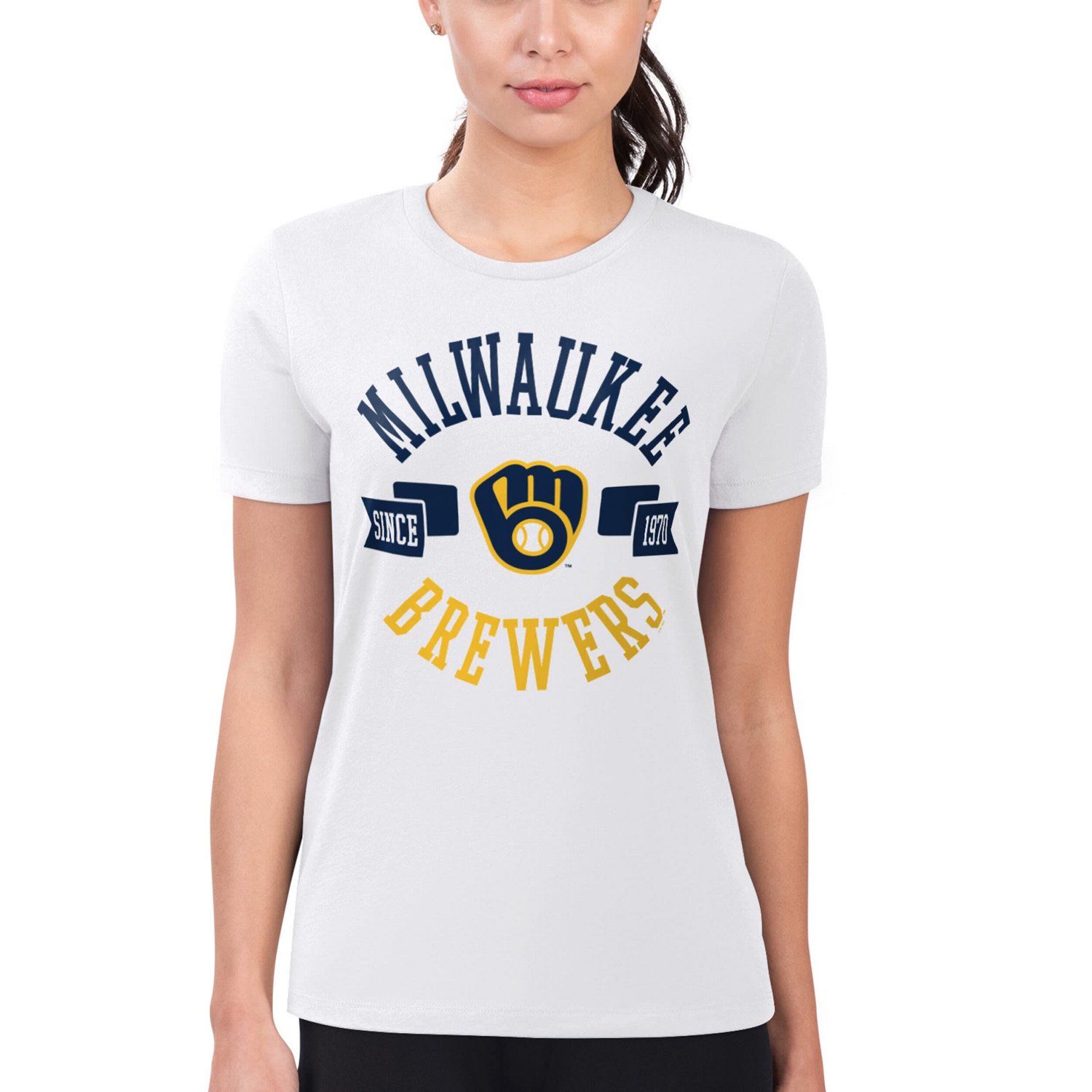 G-III 4Her by Carl Banks Milwaukee Brewers Super-Slim Fit Lightweight City Graphic T-Shirt - view number 4