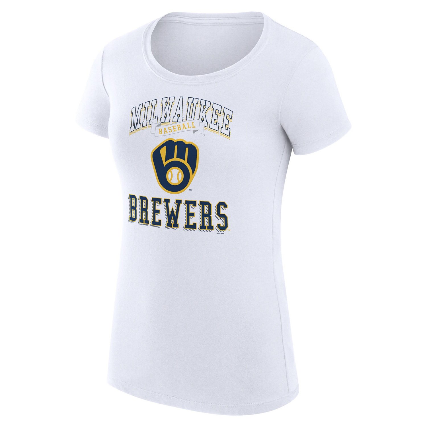 G-III 4Her by Carl Banks Milwaukee Brewers Super-Slim Fit Lightweight Team Logo Graphic T-Shirt - view number 2