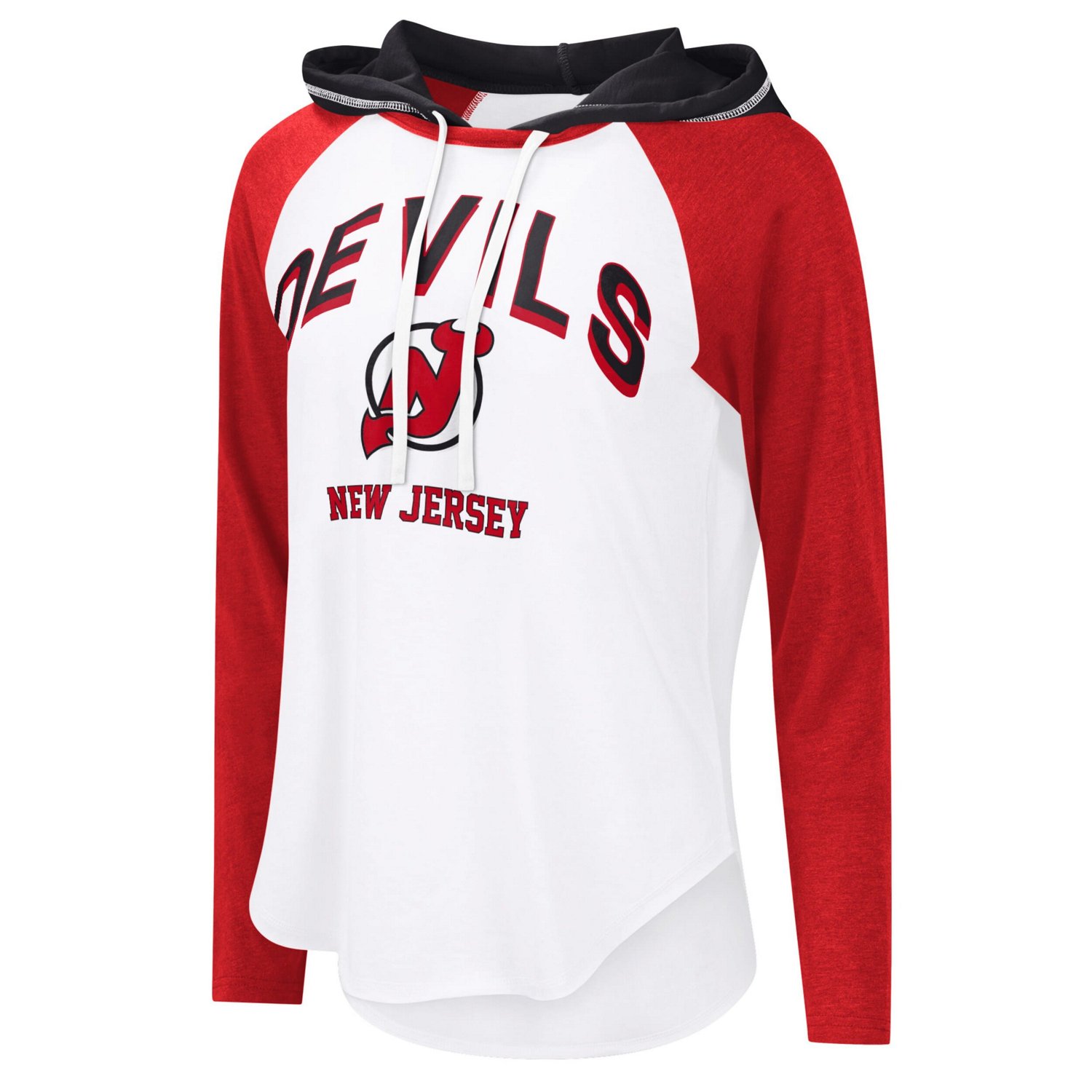 G-III 4Her by Carl Banks New Jersey Devils VIP Raglan Long Sleeve Hoodie T-Shirt - view number 2