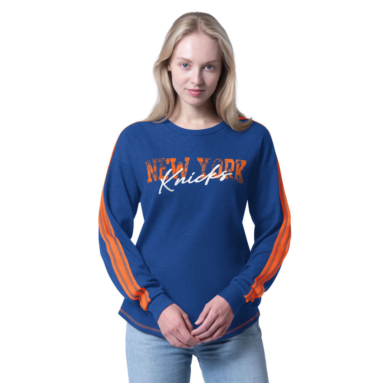 G-III 4Her by Carl Banks New York Knicks Advantage Tri-Blend Long Sleeve T-Shirt - view number 1