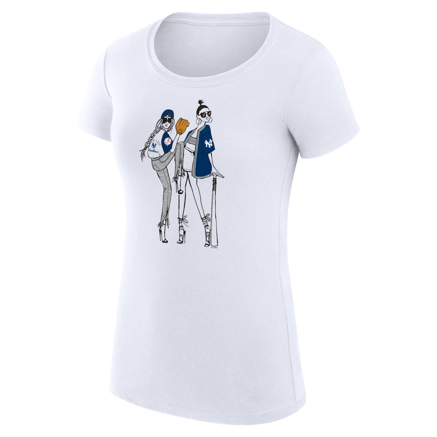 G-III 4Her by Carl Banks New York Yankees Super-Slim Fit Lightweight Baseball Girls T-Shirt - view number 2