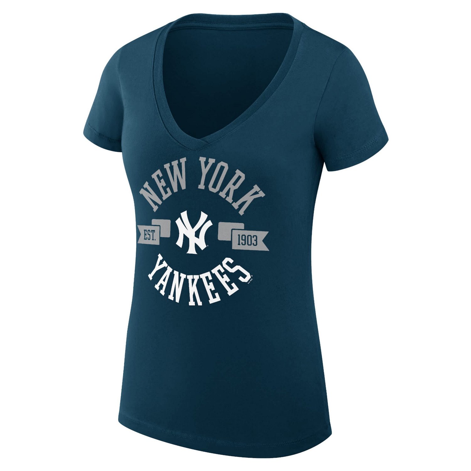G-III 4Her by Carl Banks New York Yankees Super-Slim Fit Lightweight City Graphic V-Neck T-Shirt - view number 2