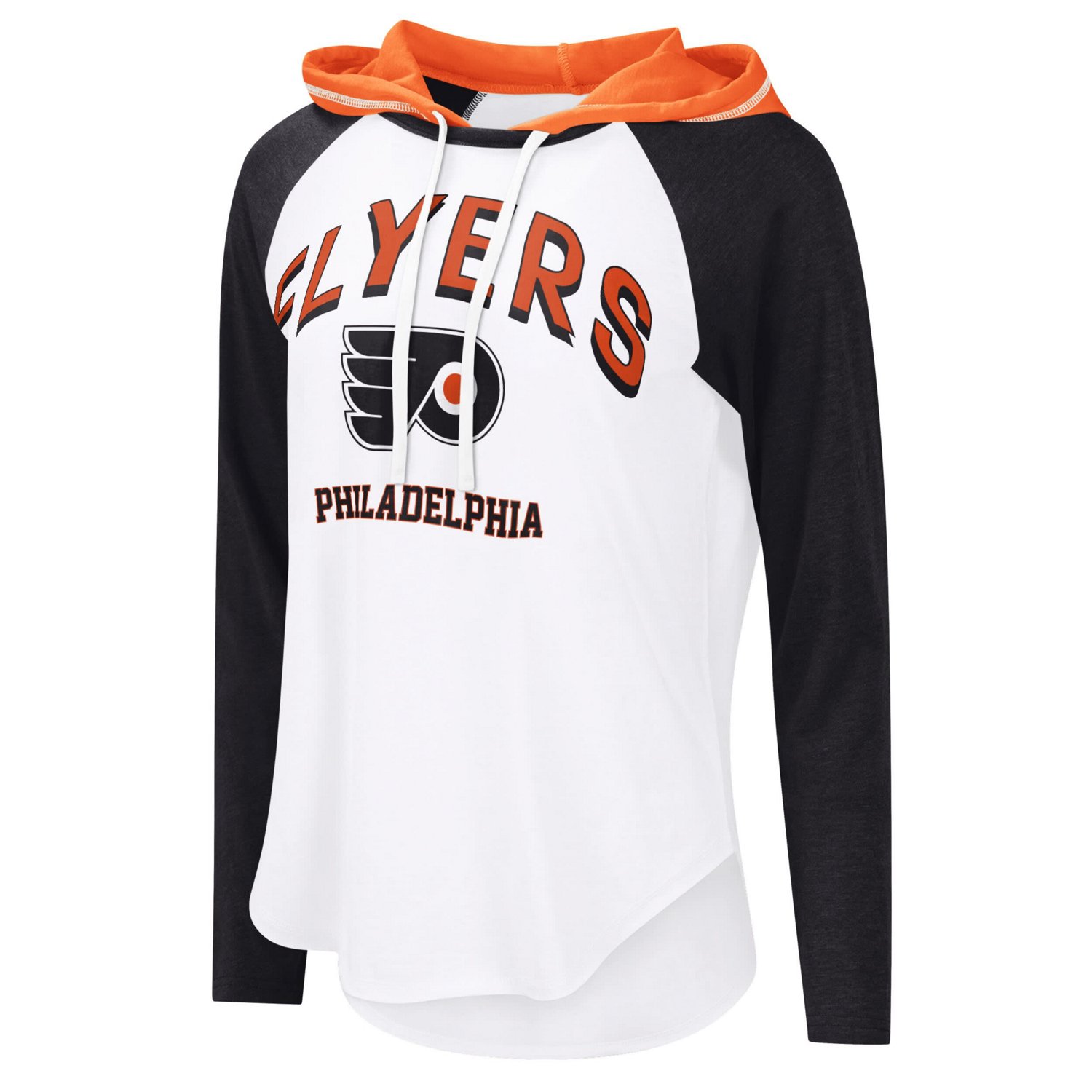 G-III 4Her by Carl Banks Philadelphia Flyers VIP Raglan Long Sleeve Hoodie T-Shirt - view number 2