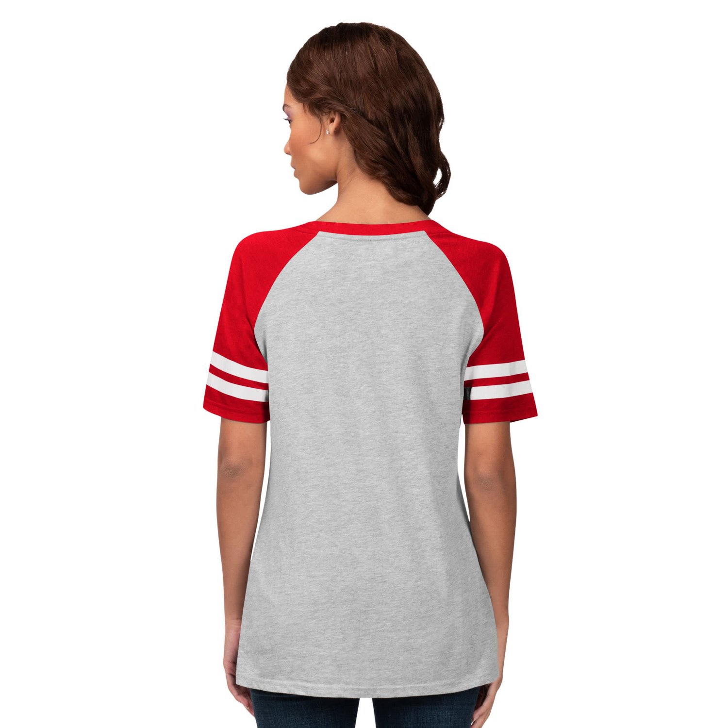 G-III 4Her by Carl Banks Philadelphia Phillies Goal Line Raglan V-Neck T-Shirt - view number 2