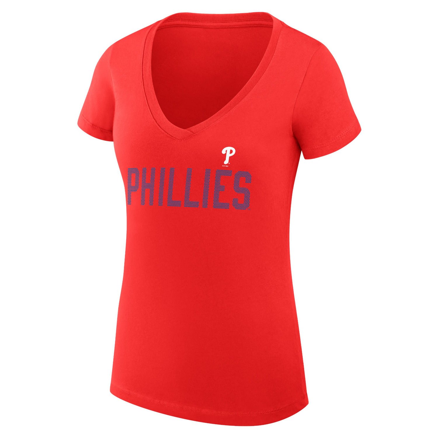 G-III 4Her by Carl Banks Philadelphia Phillies Super-Slim Fit Lightweight Dot Print V-Neck T-Shirt - view number 2