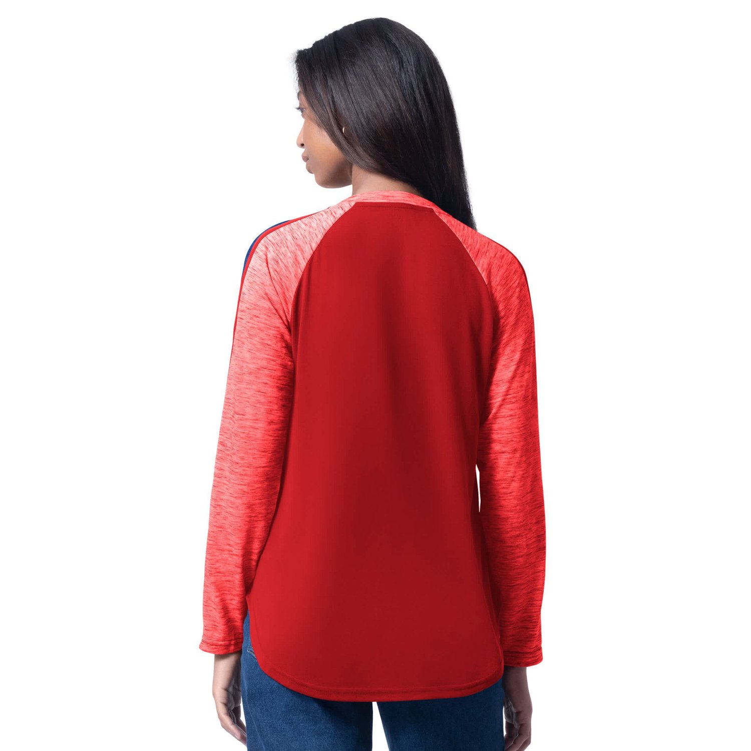 G-III 4Her by Carl Banks Philadelphia Phillies Top Dog Raglan Long Sleeve V-Neck T-Shirt - view number 2