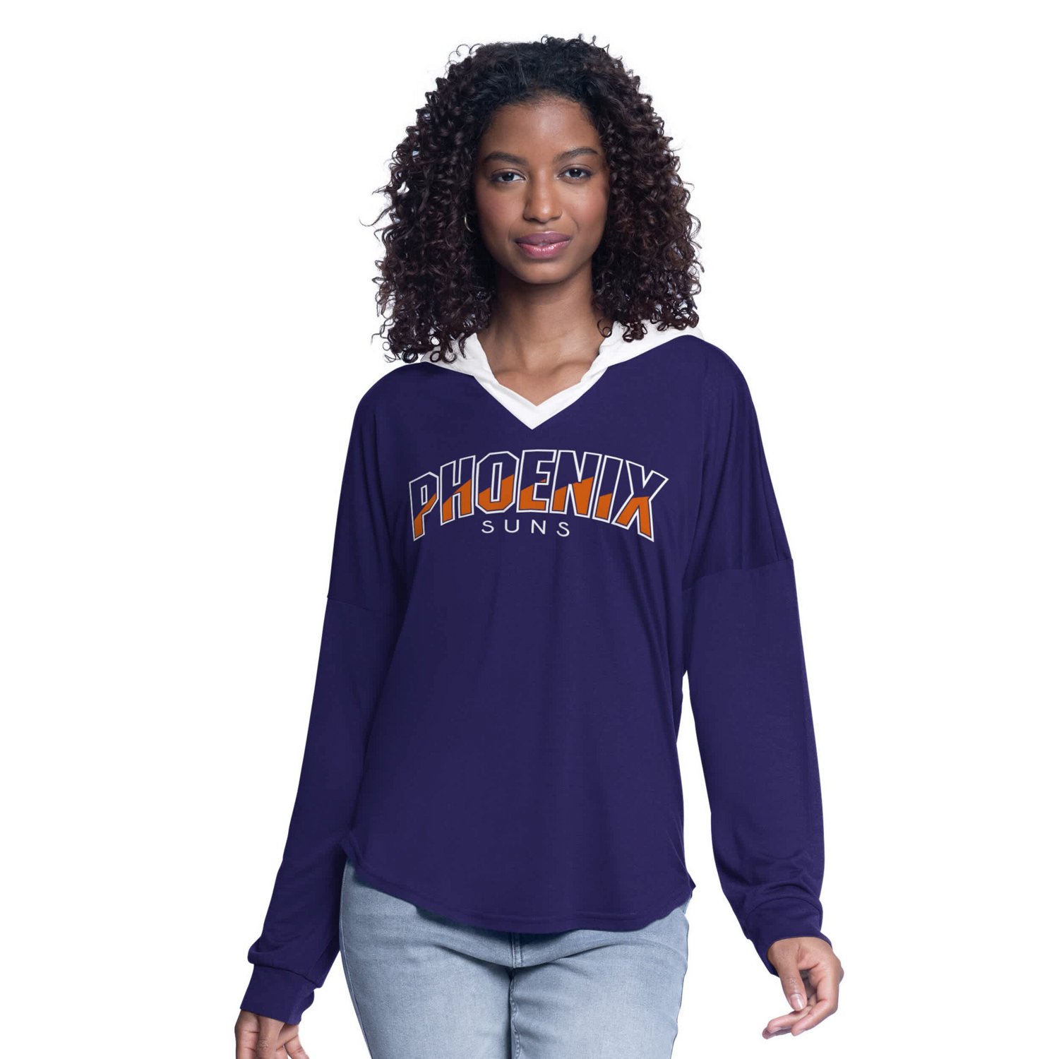G-III 4Her by Carl Banks Phoenix Suns Bench Player Oversized Long Sleeve Hooded Top                                              - view number 1