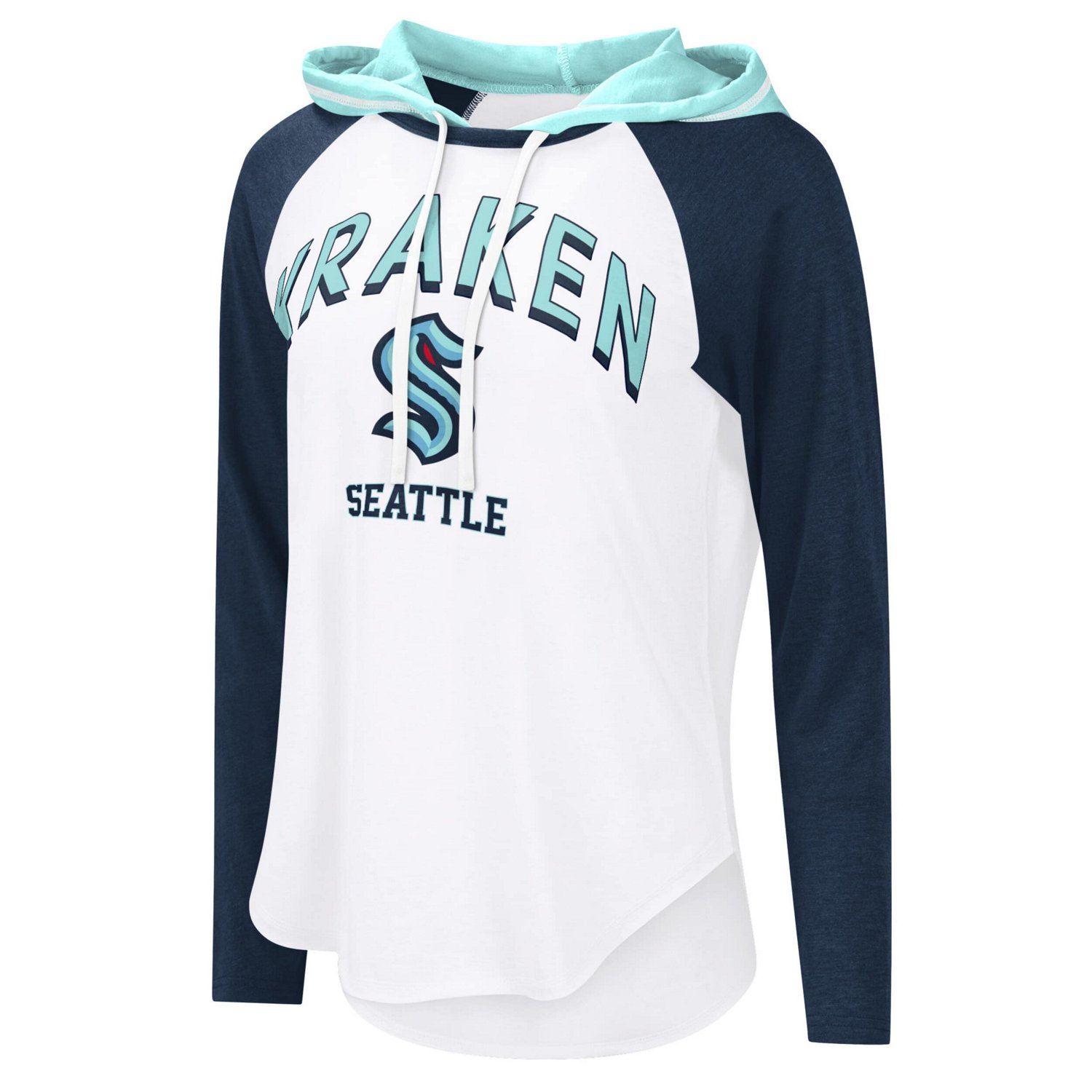 G-III 4Her by Carl Banks Seattle Kraken VIP Raglan Long Sleeve Hoodie T-Shirt - view number 2
