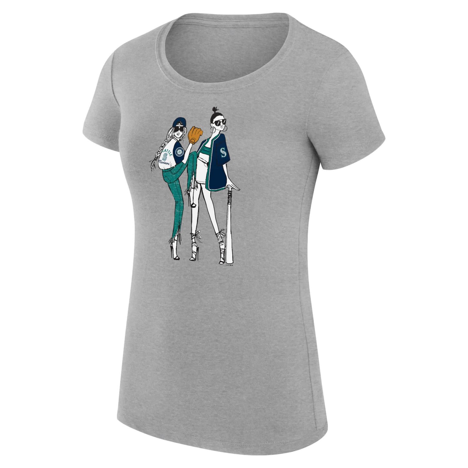 G-III 4Her by Carl Banks Seattle Mariners Super-Slim Fit Lightweight Baseball Girls T-Shirt - view number 2