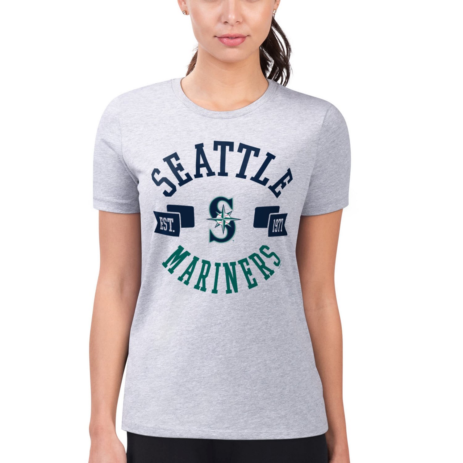 G-III 4Her by Carl Banks Seattle Mariners Super-Slim Fit Lightweight City Graphic T-Shirt - view number 4