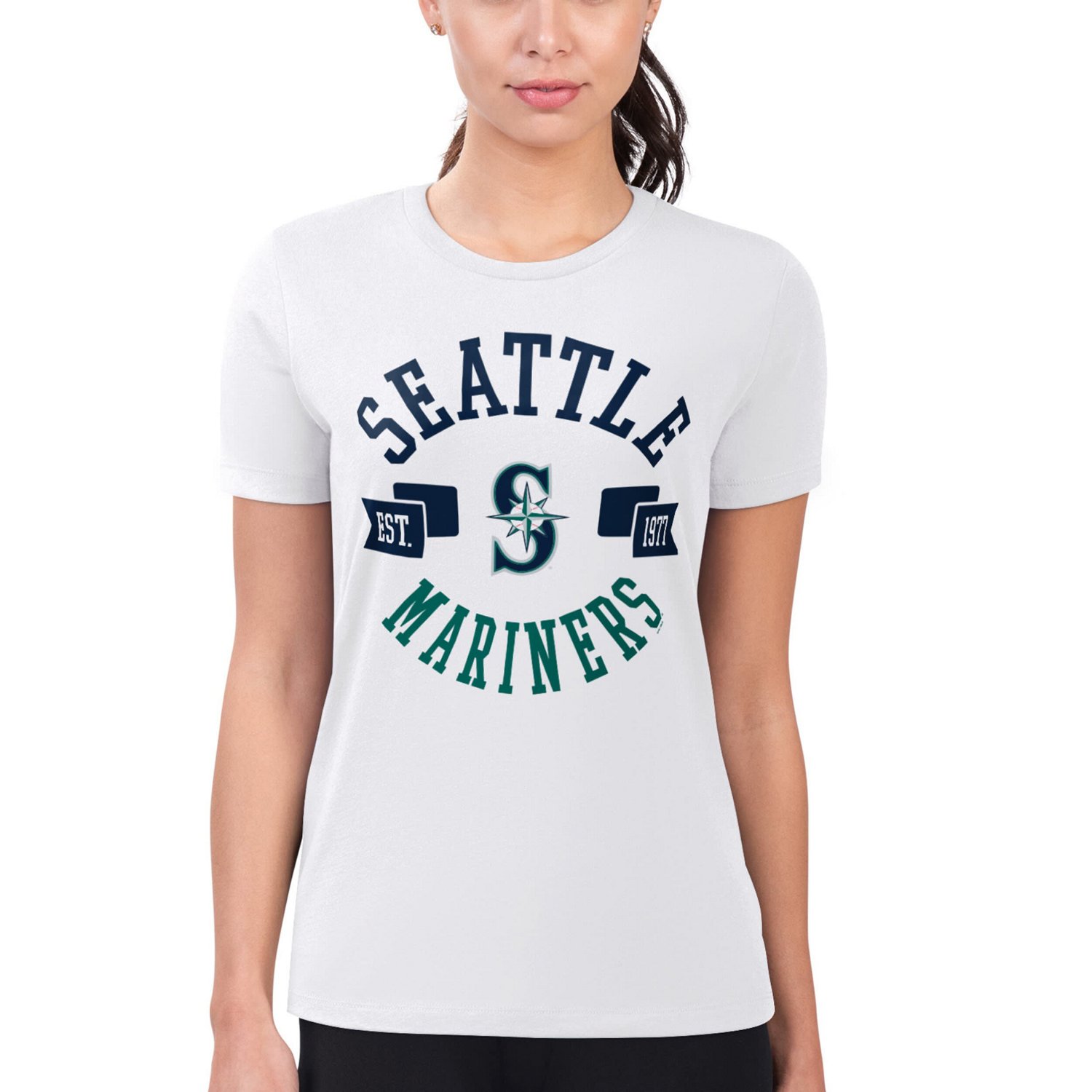 G-III 4Her by Carl Banks Seattle Mariners Super-Slim Fit Lightweight City Graphic T-Shirt - view number 4