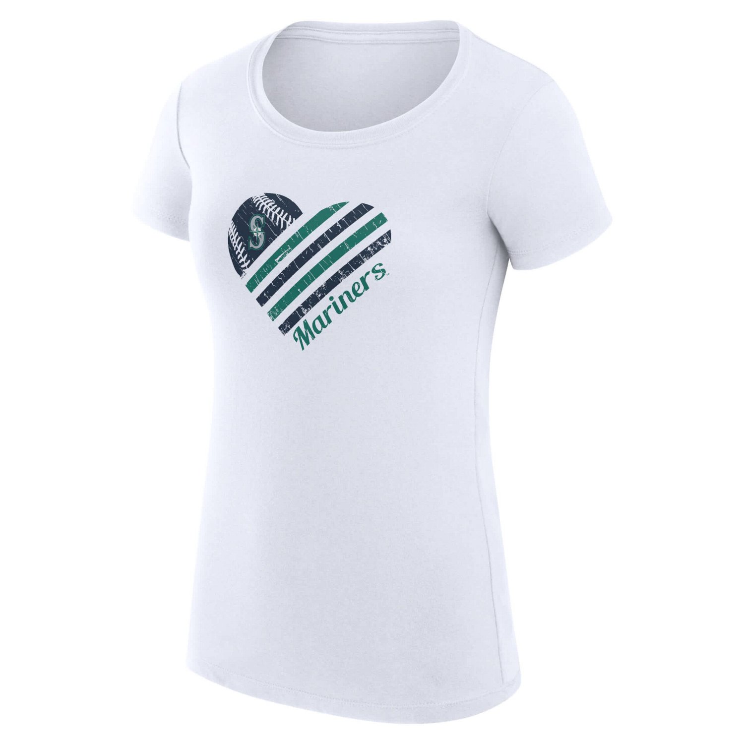 G-III 4Her by Carl Banks Seattle Mariners Super-Slim Fit Lightweight Heart Graphic T-Shirt - view number 2