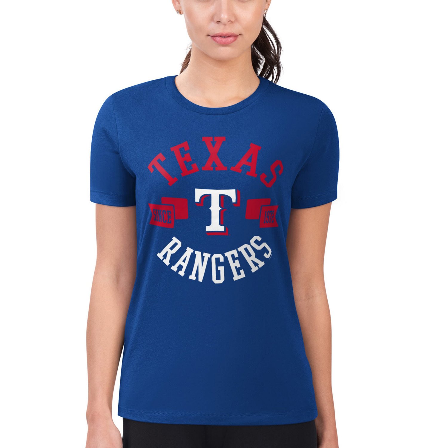 G-III 4Her by Carl Banks Texas Rangers Super-Slim Fit Lightweight City Graphic T-Shirt - view number 4