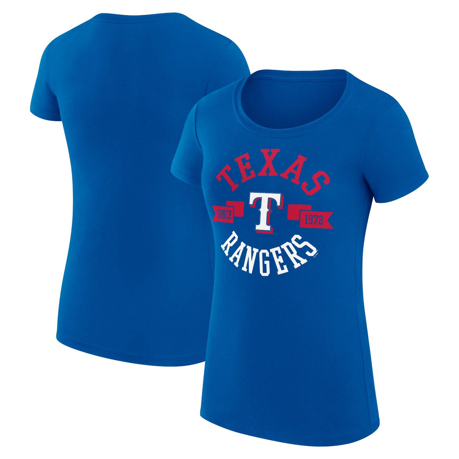 G-III 4Her by Carl Banks Texas Rangers Super-Slim Fit Lightweight City Graphic T-Shirt